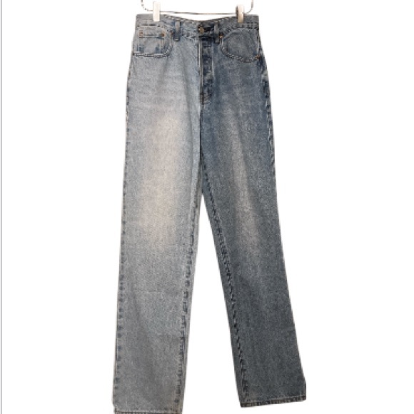Pacsun Two Tone Denim High Waisted Straight Leg Dad Jeans - Picture 3 of 12